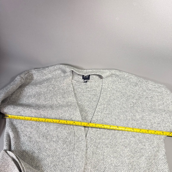 GAP Gray Textured Cotton Blend Belted Wrap Cardigan Sweater - Picture 10 of 11